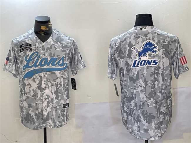 Men%27s Detroit Lions Team Big Logo 2024 Arctic Camo Salute To Service Stitched Baseball Jersey->detroit lions->NFL Jersey
